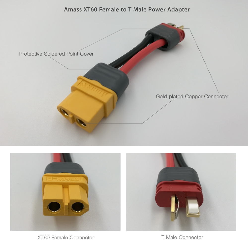 Amass XT60 Female to T Male Power Adapter