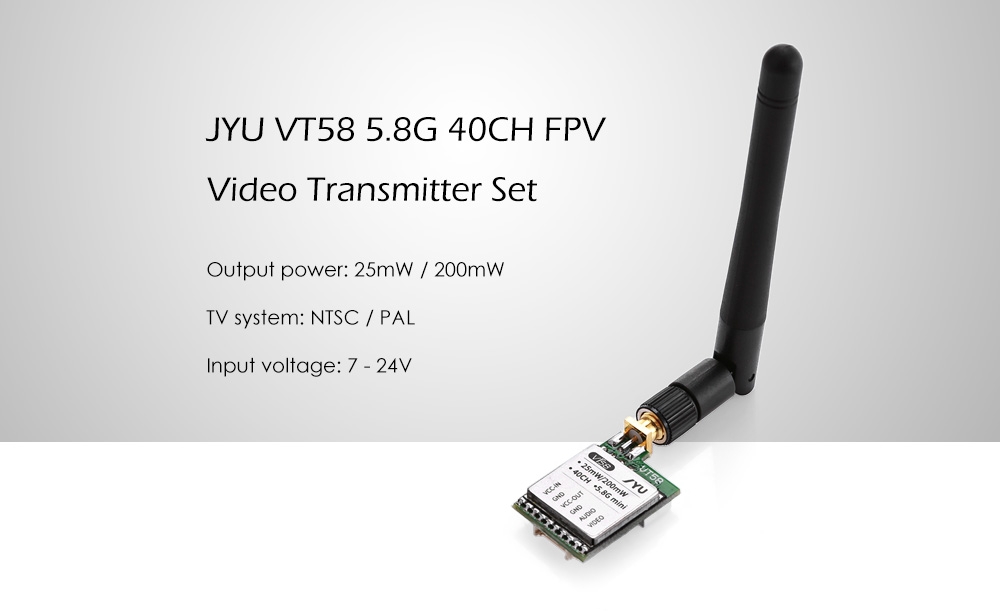 JYU VT58 5.8G 40CH FPV Video Transmitter Set