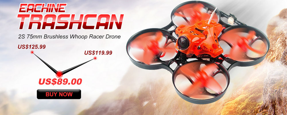 Eachine TRASHCAN 75mm Crazybee F4 PRO OSD 2S Whoop FPV Racing Drone Caddx Eos2 Adjustable Camera 25/200mW VTX - Durable