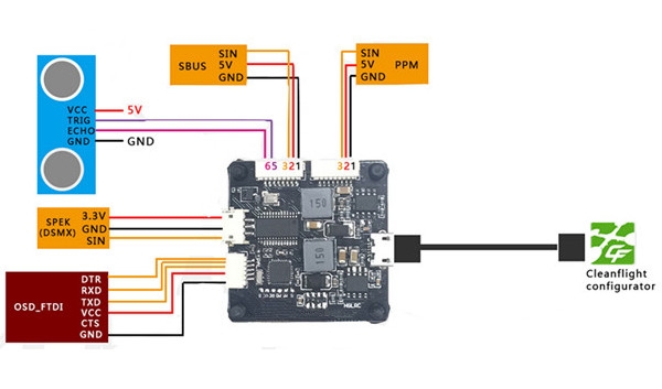 F3 Racing V2.2 6dof  Flight Control AIO Integrated with OSD PDB 5V 12V BEC for FPV Racer