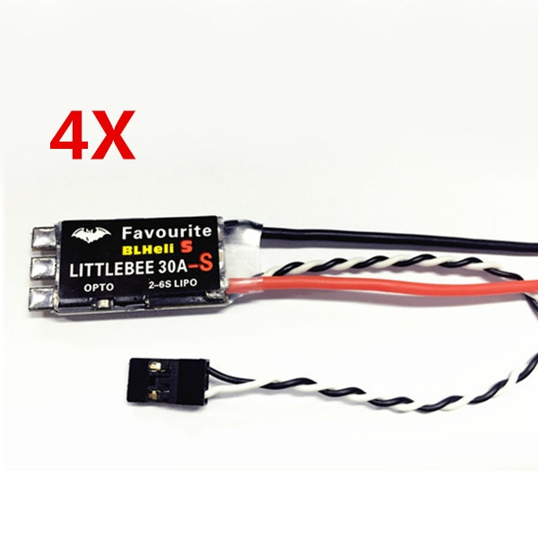 4X Favourite FVT LittleBee Spring 30A ESC BLHeli_S OPTO 2-6S Supports Mulitshot Oneshot42 OneShot125