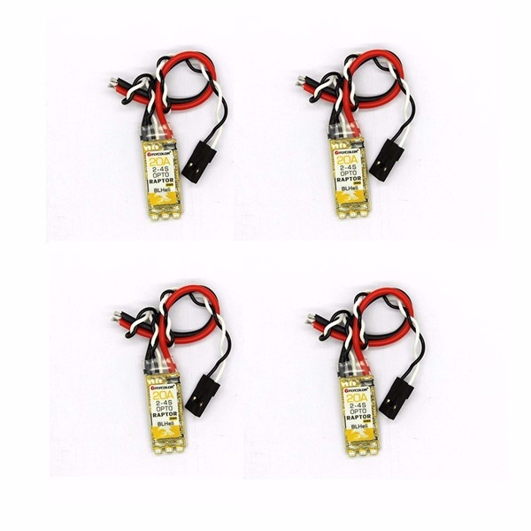 4PCS Flycolor Raptor F390 20A BLHeli ESC OPTO 2-4S Supports Oneshot125 Onshot42 Multishot 