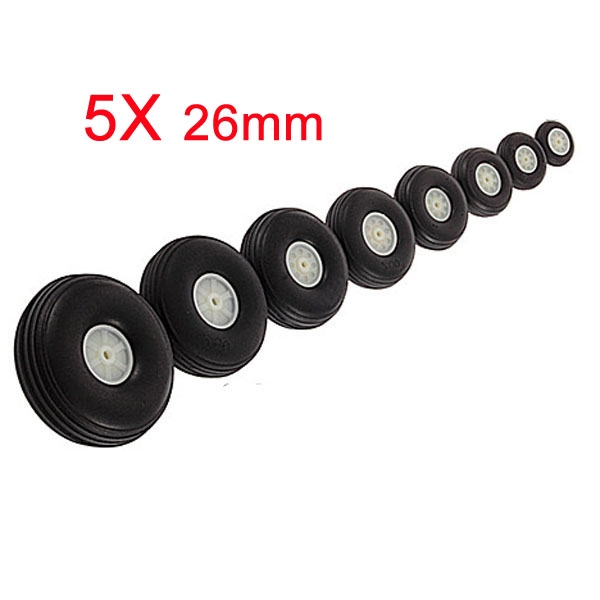 5pcs 26mm Rubber Wheels For RC Airplane And DIY Robot Tires