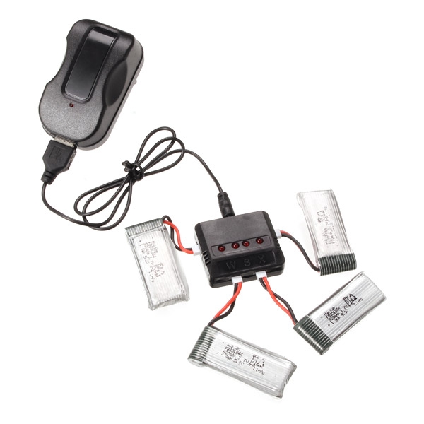 Hubsan H107P RC Quadcopter Spare Parts 5pcs 3.7v 520mAh Batttery 1pcs X4A-A Charger Set