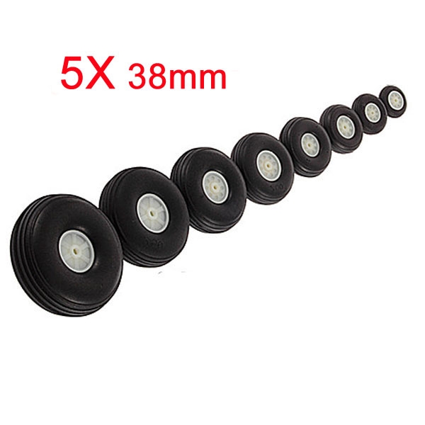 5pcs 38mm Rubber Wheels For RC Airplane And DIY Robot Tires