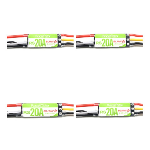 4X Racerstar RS20A 20A BLHELI_S OPTO 2-4S ESC Support Oneshot42 Multishot for FPV Racing