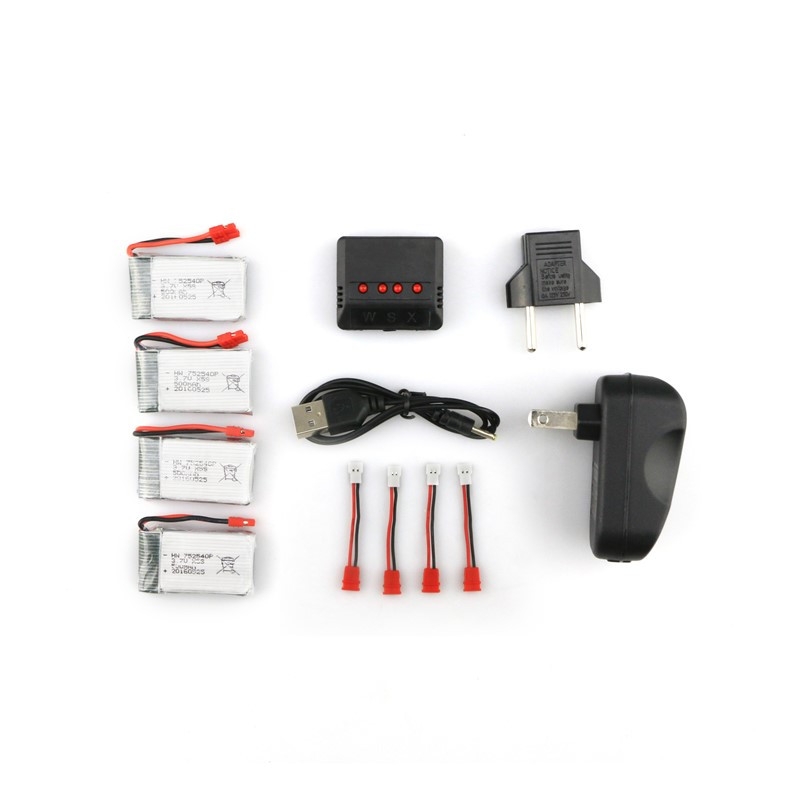 Syma X5HC X5HW RC Quadcopter Spare Parts 4Pcs 3.7V 500MAH 25C Battery and Charger Set X4A-A12