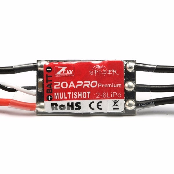 ZTW Spider PRO Premium 20A OPTO 2-6S ESC Electronic Speed Control For RC Multirotor