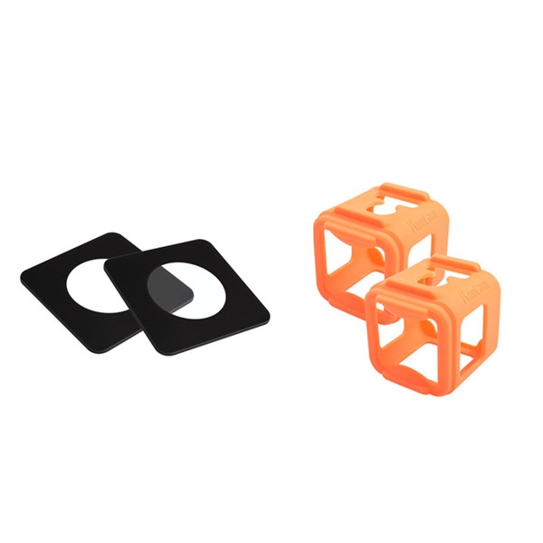 2 PCS Silicone Frame for RunCam 3 Gopro Session+2 PCS Tempered Glass Protector for RunCam 3