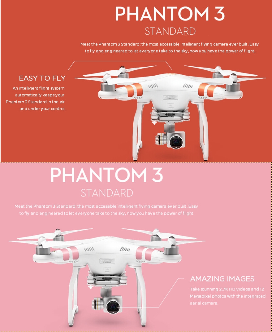 DJI Phantom 3 Standard FPV With 2.7K HD Gimbal Camera RC Quadcopter RTF