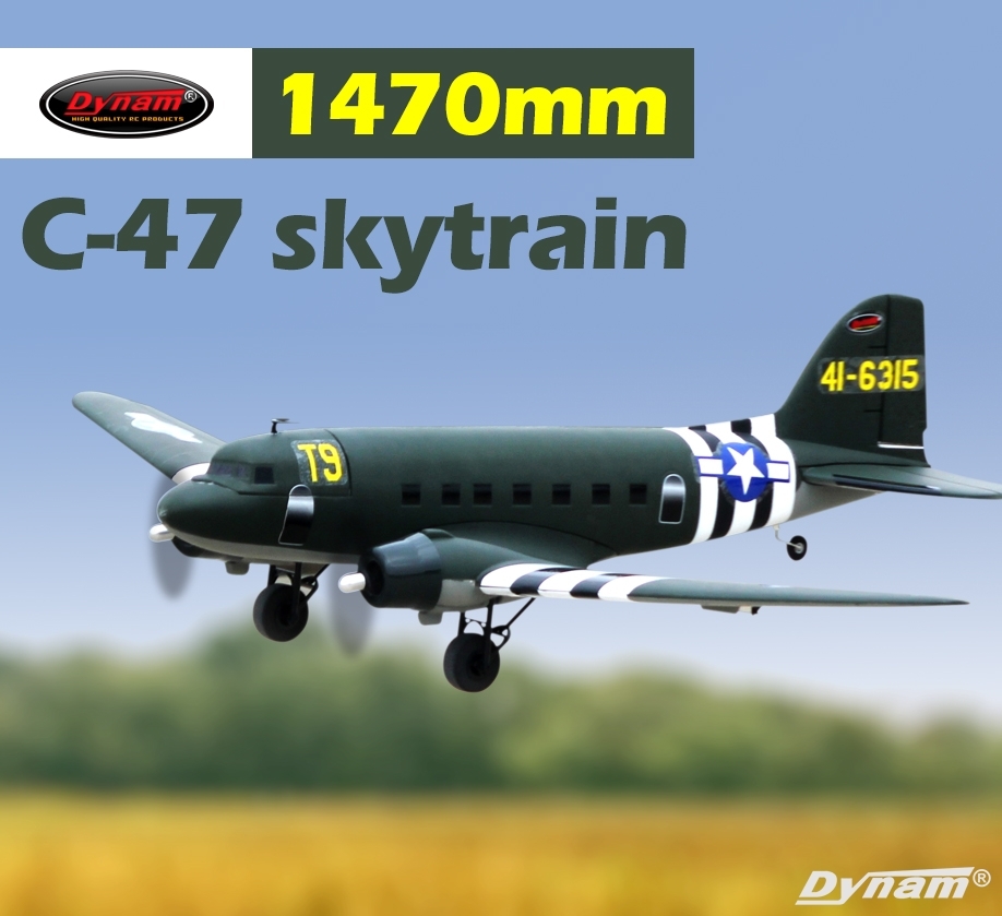 Dynam C-47 Skytrain Green 1470mm Wingspan EPO Scale RC Airplane PNP DY8931