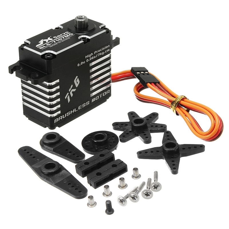 JX BLS-7107MG 7KG High Precision Steel Gear Digital Brushless Lock Tail Servo