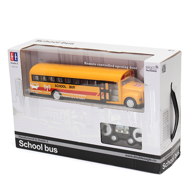 2.4G Remote Control School Bus Car Charging Electric Open Door RC Car Model Toys For Children Gifts