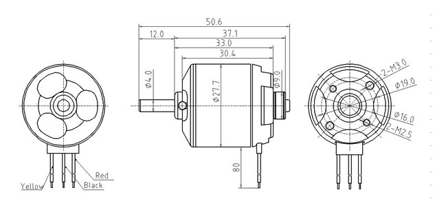 PARK450 1050KV 2-3S Brushless Motor For RC Airplane