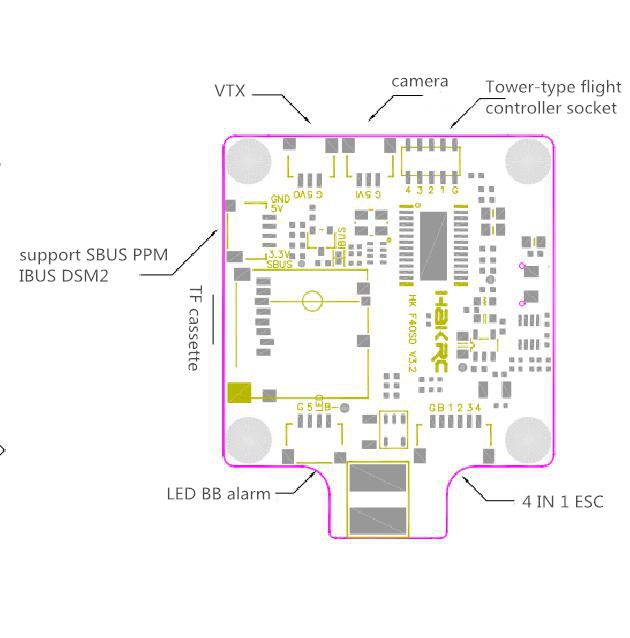 HAKRC BF3.2 Omnibus F4 FC 2-4S Integrated Betaflight OSD PDB Current Meter for RC Drone
