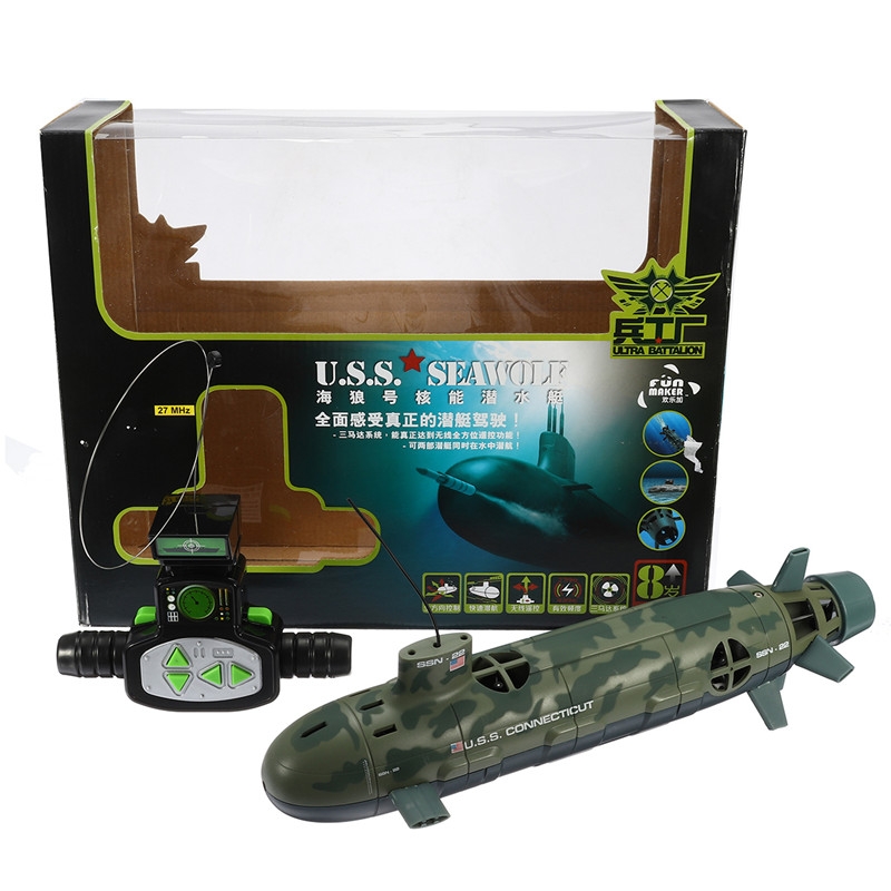Scuba Seawolf Nuclear Submarine Remote Control Toy 6 Channel 35cm RC Diving