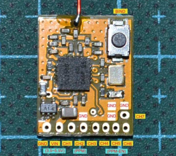 DasMikro FUTABA SFHSS 7CH 2.4Ghz RC Micro Receiver With PPM Output