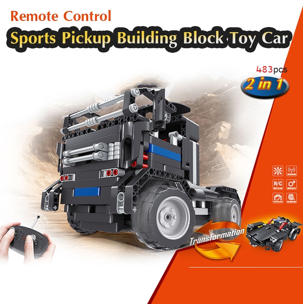 Remote Control Sports Car Pickup Building Block Toy 483pcs