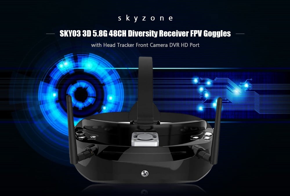 Skyzone SKY03 3D 5.8G 48CH Diversity Receiver FPV Goggles