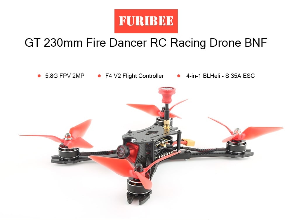 FuriBee GT 230mm Fire Dancer RC Racing Drone BNF 5.8G 2MP