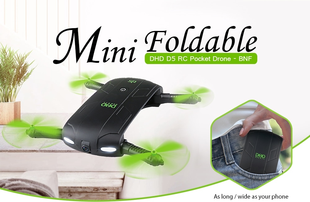 DHD D5 Mini Foldable RC Pocket Drone - BNF
