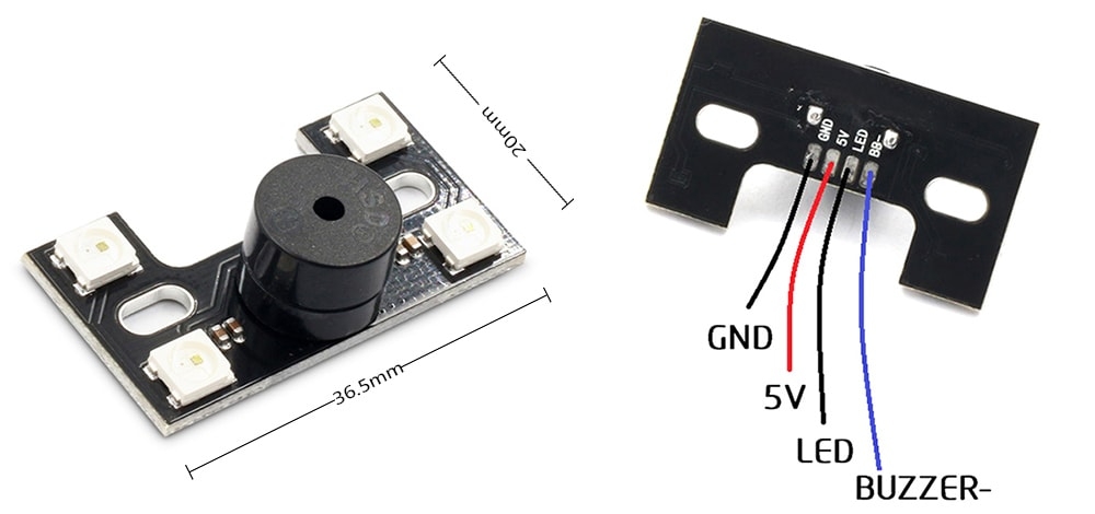 WS2812B 4.5 - 5.2V LED Light Board with Buzzer for RC Drone