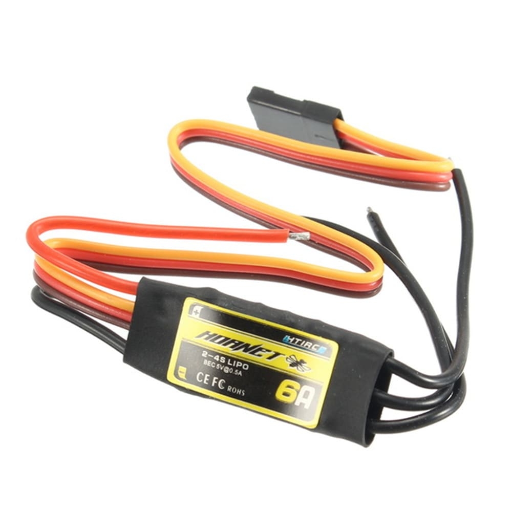 Htirc Hornet Series 6A 2-4S Brushless ESC With 5V/0.5A BEC For RC Airplane