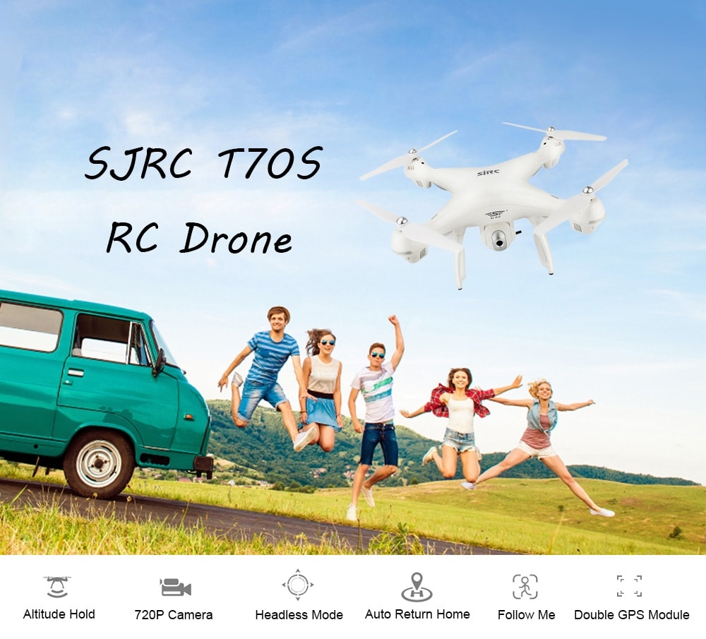 SJRC T70S RC Drone 720P WiFi FPV / Double GPS Module