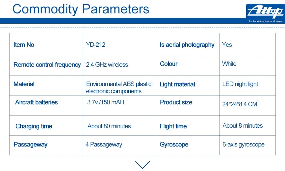 Attop 212 WiFi Real-time Transmission Quadcopter Aerial Photography