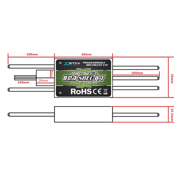 ZTW Mantis Slim 80A SBEC 8A Brushless ESC Speed Controller For RC Models