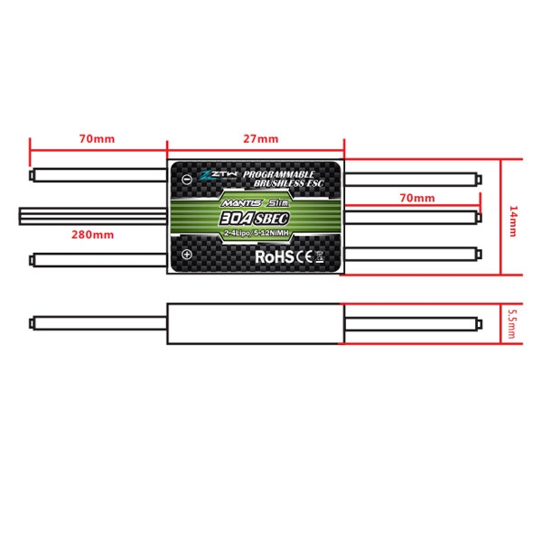 ZTW Mantis Slim 30A SBEC Brushless ESC Speed Controller For RC Models