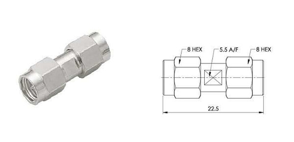 2pcs SMA Male To SMA Male Barrel Adapter Connector SMA-JJ for RC Drone FPV Antenna