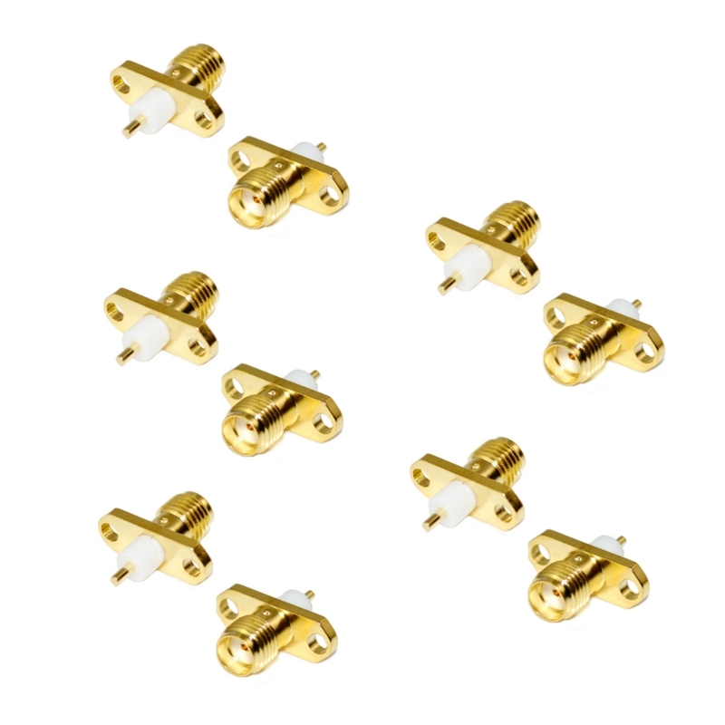 10 PCS SMA Female with 2 Holes Flange Mount Panel Connector RC Drone