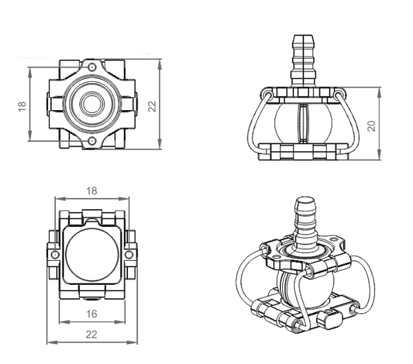 Tarot Combined Type Damper Shock Absorber TL2995 for Camera Gimbal Vehicles