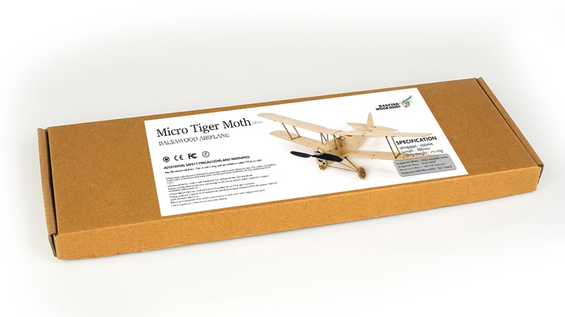 Tiger Moth K10 400mm Wingspan Micro RC Balsa Wood Laser Cut RC Airplane Building Kit