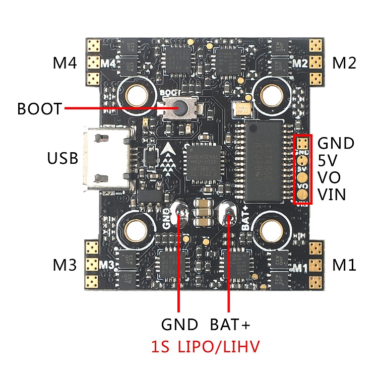 Fusion X3 AIO Omnibus F3 Flight Controller OSD 5A 1S Blheli_S Brushless ESC Dshot600