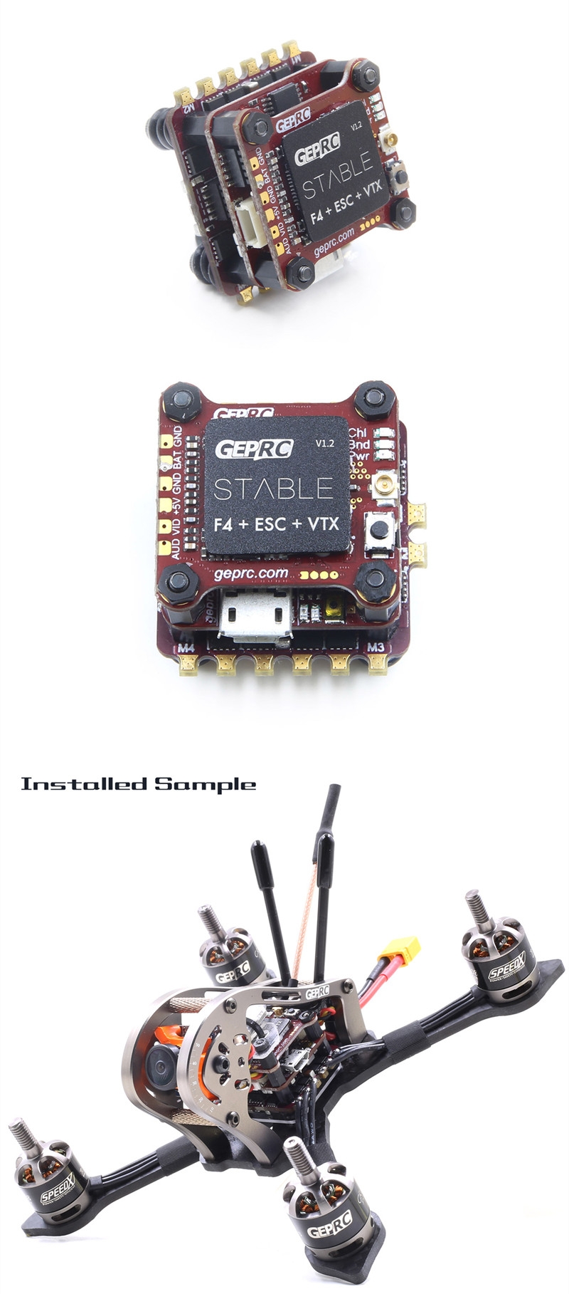 Geprc 20x20mm Stable Flytower 20A BL_S ESC & Omnibus F4 Flight Controller & 48CH 25/100/200mW VTX