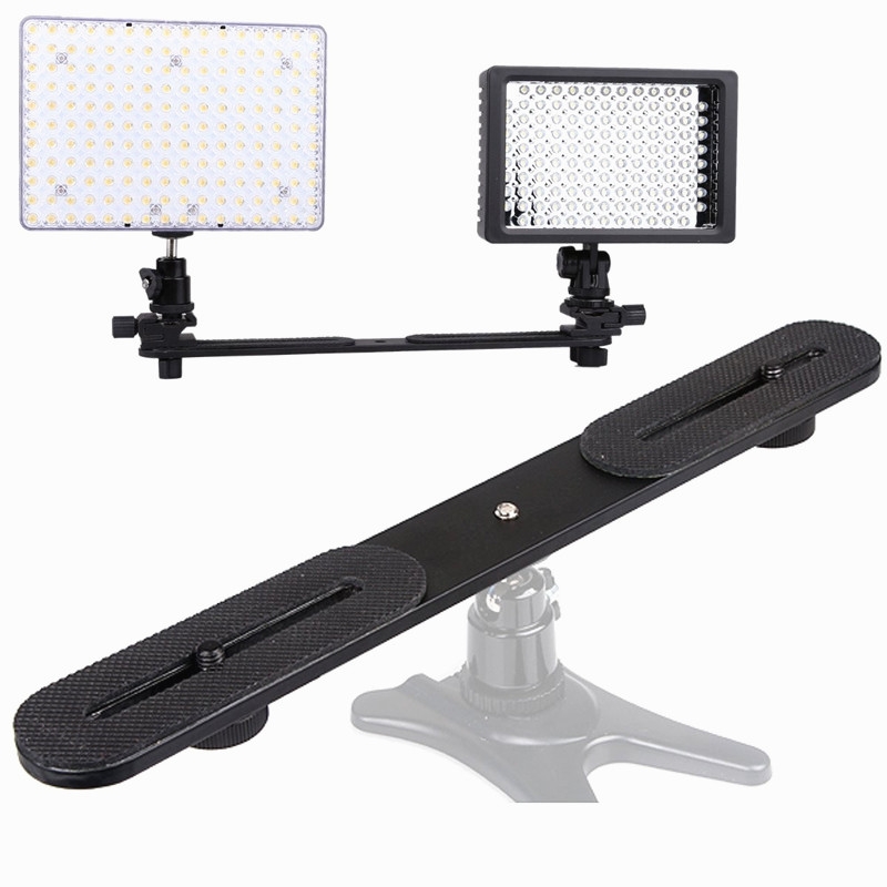 Double Universal End Light Stand Holder Dual Flash Bracket Mount Tripod for Digital DSLR Camera