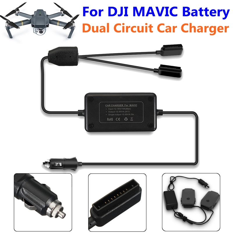 Dual 2 Battery Power Car Charger Adapter For DJI Mavic Pro Drone Accessory Part