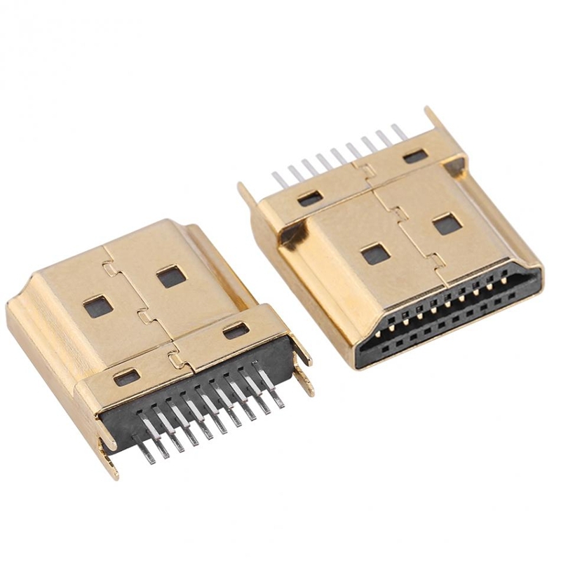 2 PCS HD Port-A Male Plug SMT 19P 2-Row Pin 4 Feet 1 .6 mm Pitch For PCB