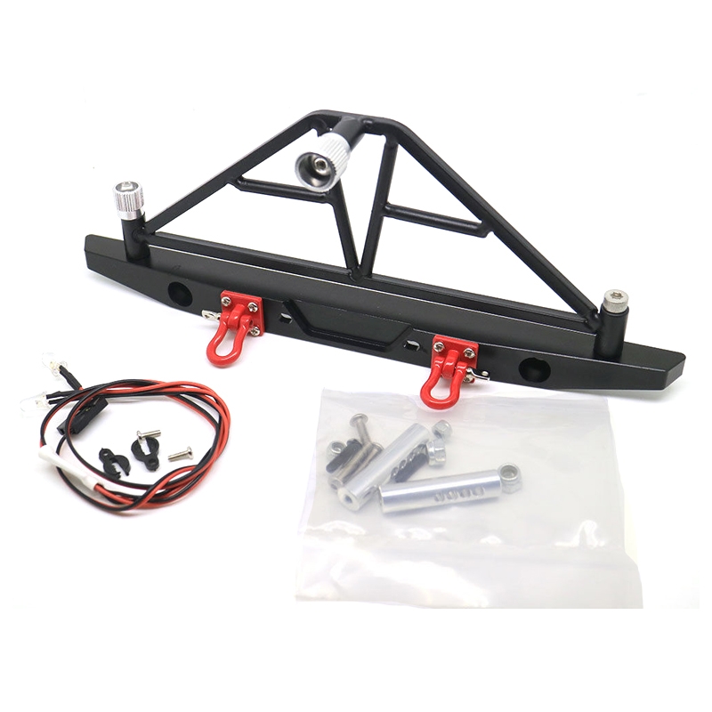 Aluminum Rear Bumper With LED Light For Axial SCX10 Crawler 4WD Truck RC 1/10