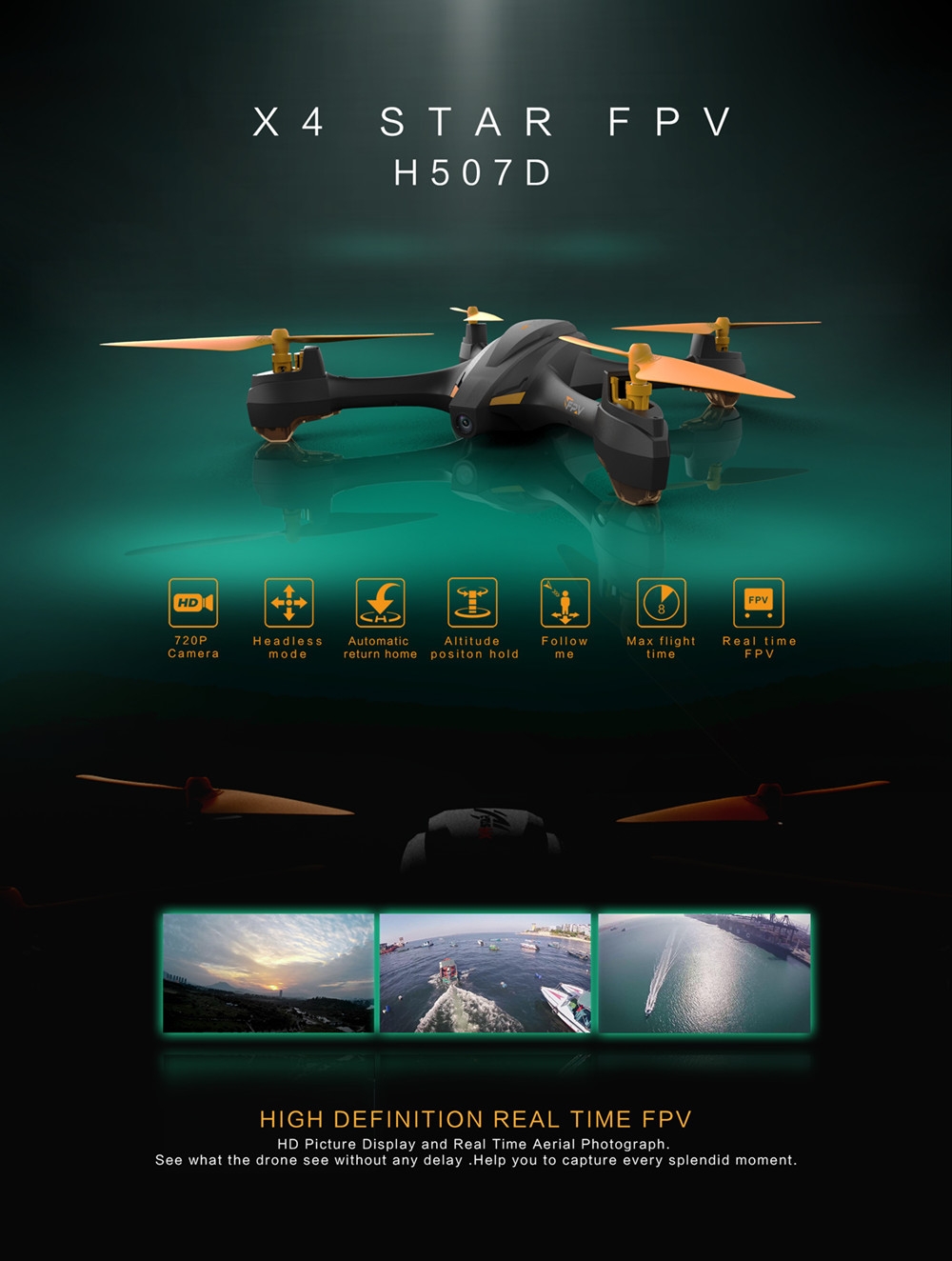 Hubsan X4 STAR H507D 5.8G FPV With 720P HD Camera GPS Altitude Hold RC Drone Quadcopter RTF
