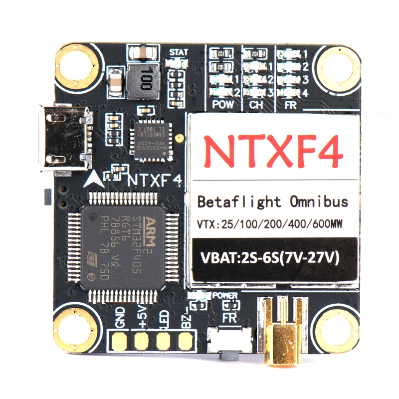 NTXF4-FC Omnibus F4 Flight Controller OSD Integrated 5.8G 48CH PIT/25/100/200/400/600mW VTX 5V BEC