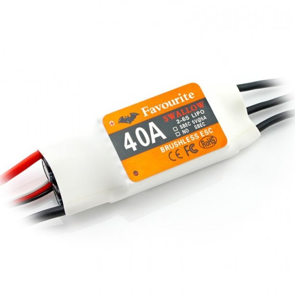 Favourite FVT Swallow Series 40A 2-6S Brushless ESC With 5V 5A SBEC For RC Airplane