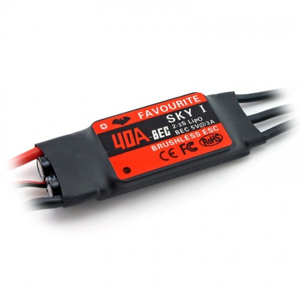 Favourite FVT Sky Series 40A 2-3S Brushless ESC With 5V 3A BEC For RC Airplane