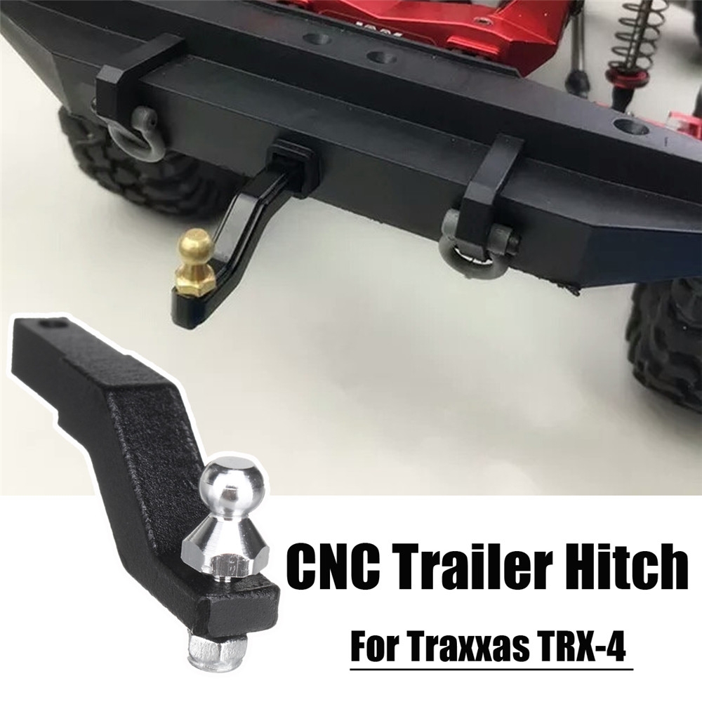 Aluminum Tow Trailer Drop Hitch Receiver Car Hook For 1/10 TRAXXAS TRX-4 Crawler Black - Photo: 1