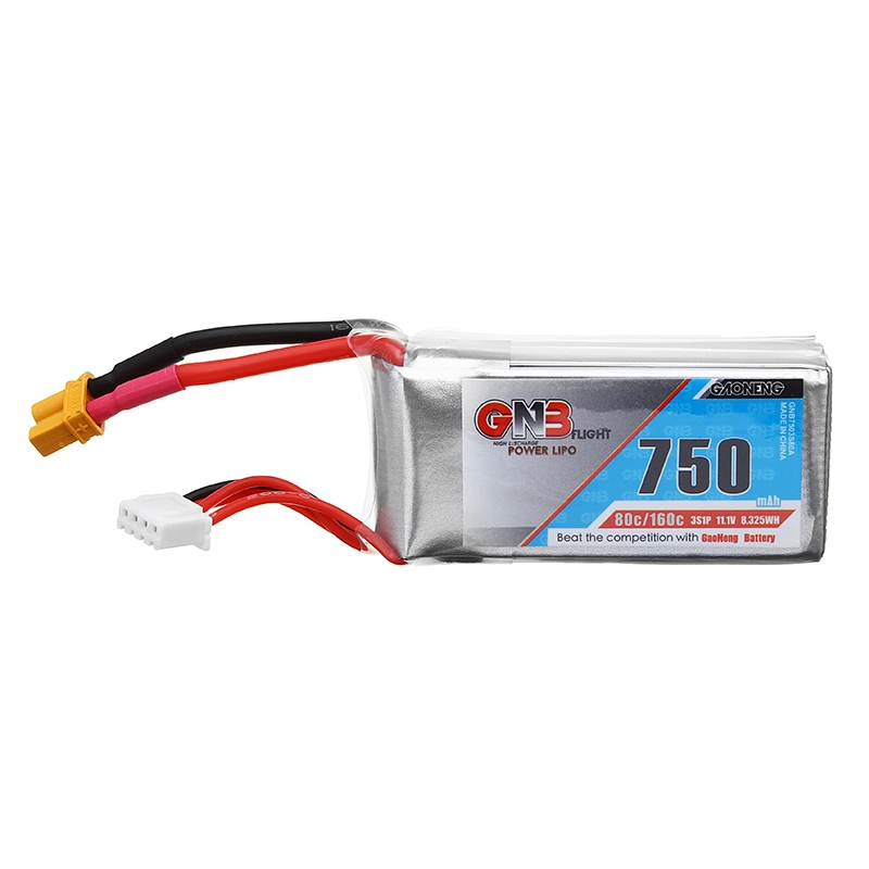 Gaoneng GNB 11.1V 750mAh 80C 3S XT30 Plug Lipo Battery for FPV Racing Drone