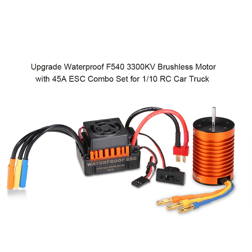 Surpass Hobby Waterproof F540 3300KV Brushless Rc Car Motor +45A ESC Combo Set For 1/10 Rc Car