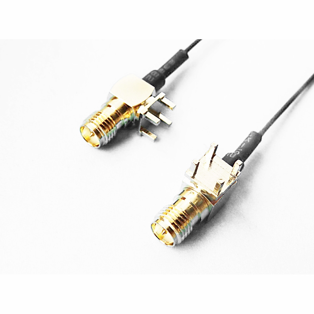 2PCS U.FL IPEX IPX to SMA Female Antenna Connector w/ Right Angle 4 Welding Pad Solding Base PDB