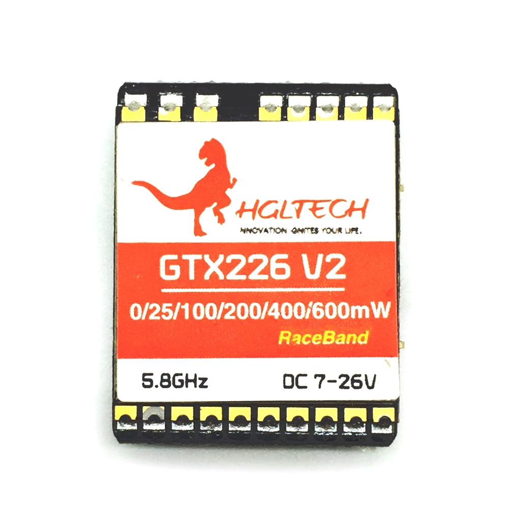 HGLRC GTX226 V2 5.8G 48CH PIT/25mW/100mW/200mW/400mW Switchable FPV Transmitter VTX RP-SMA Female